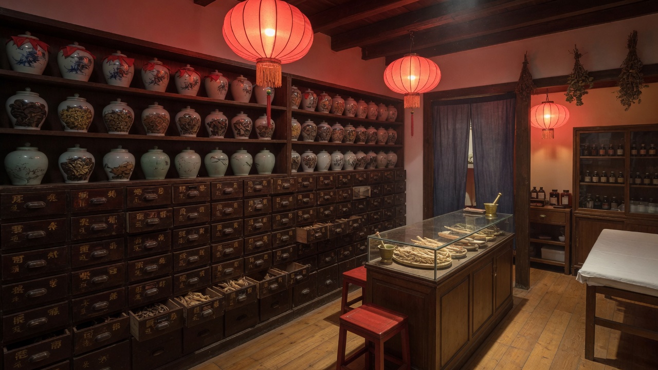 Traditional Chinese medicine clinic interior
